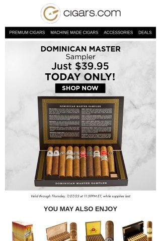 Treat yourself to the Dominican Master sampler for only $39.95
