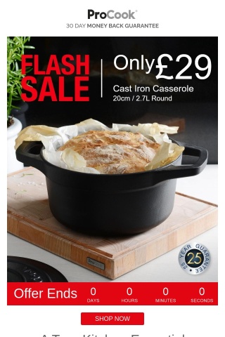 Ends Tonight: Cast Iron Casserole Only £29!