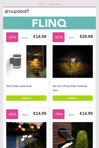 De leukste solar tuinverlichting van FlinQ nu al vanaf € 14,95!