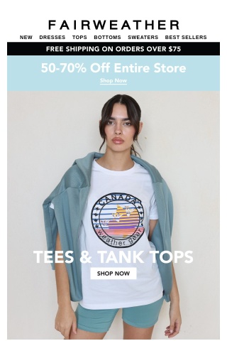 👏🏻 Your Favourite Tees & Tank Tops - Now 50-70% Off! 👏🏻