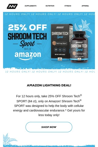 Take 25% Off Shroom Tech® SPORT on Amazon!