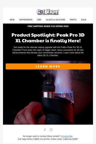 ✨New Arrival: Introducing the Peak Pro 3D XL Chamber✨
