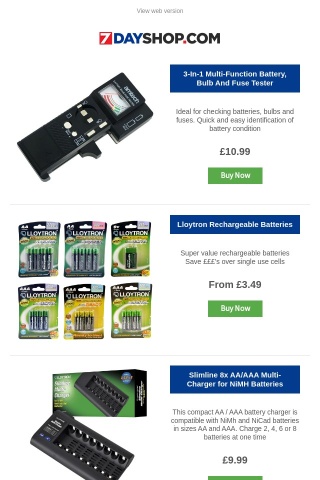 3-in-1 Battery Tester - Only £10.99