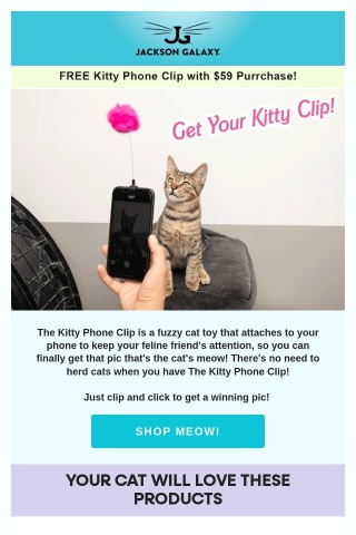 Don't Forget: FREE Kitty Phone Clip For the Win! 😻