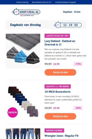 Lazy Dekbed Met 75% Korting! 😴 | 10-Pack Boxershorts 🩳 | Wrangler Jeans 👖 | 3D Air Dekbed 🛏️ | De Parels Van Vandaag! 🌟