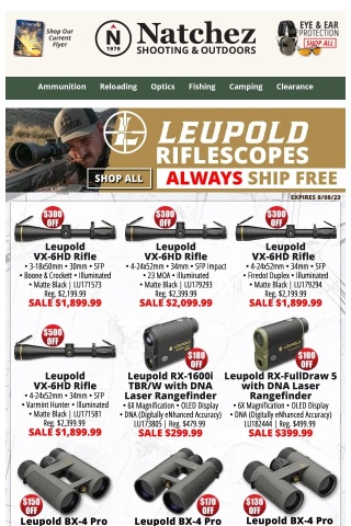 Leupold Riflescopes Always Ship Free