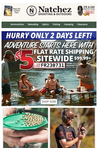 Only 2 Days Left for $5 Flat Rate Shipping Sitewide $99.99+