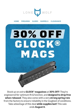 30% OFF GLOCK® Mags