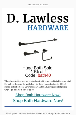 40% Off Bath Hardware - Huge Sale! 🛀