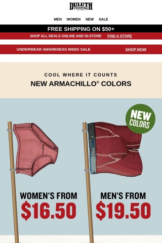 Men’s Armachillo Unders From $19.50!