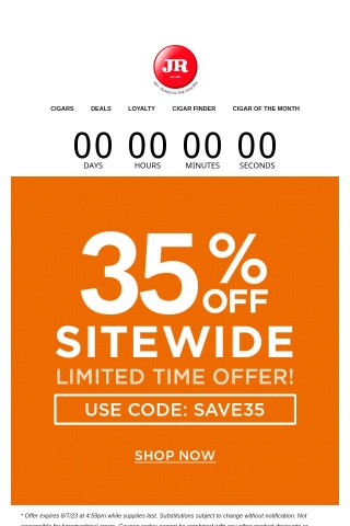 ❯ A great offer has arrived for you - 35% Off Sitewide til 5PM ET