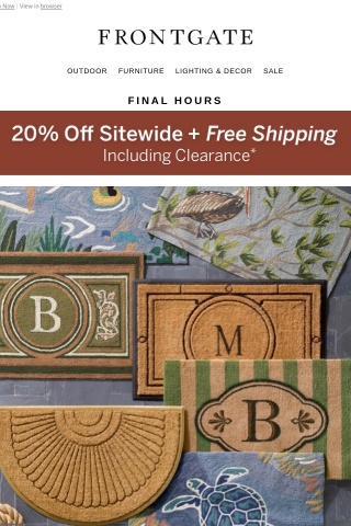 Don’t Miss It! 20% off sitewide + FREE shipping ends at midnight.