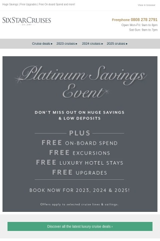 Don't miss our Platinum Savings Event