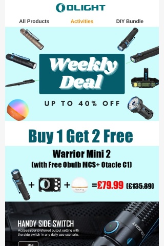 ⚡Weekly deal⚡ Buy 1 Get 2 Free: Warrior mini 2 EDC Flashlight