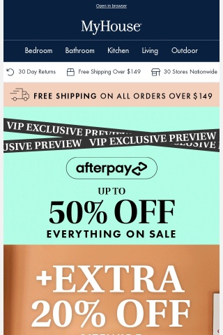 VIP Access to Afterpay Day Sale 🔓 EXTRA 20% OFF Sitewide