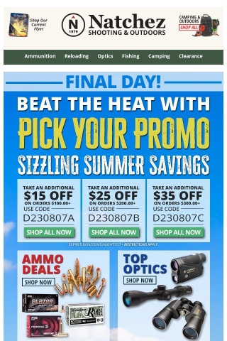 ☀️ Final Day! Pick Your Promo Sizzling Summer Savings! ☀️