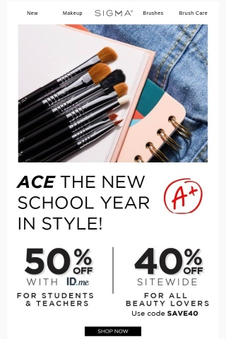 Ace The New School Year With 50% OFF!