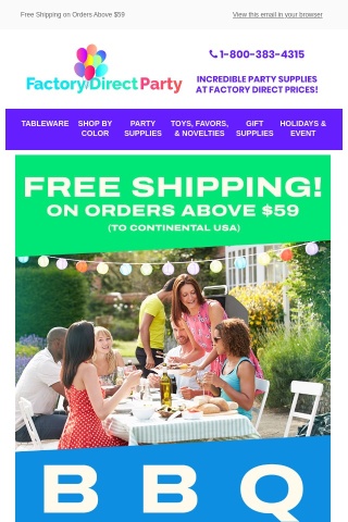 SAVE 8% on Summer BBQ Party Supplies & Get FREE SHIPPING! 🎉