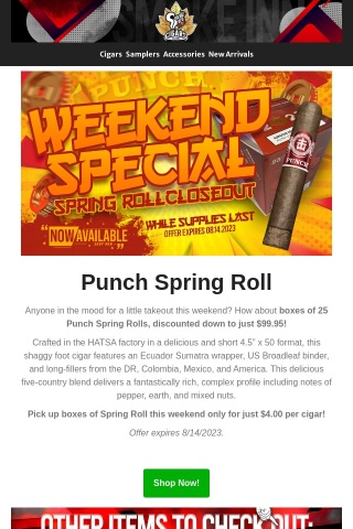 Weekend Special: Punch Spring Roll Delivered