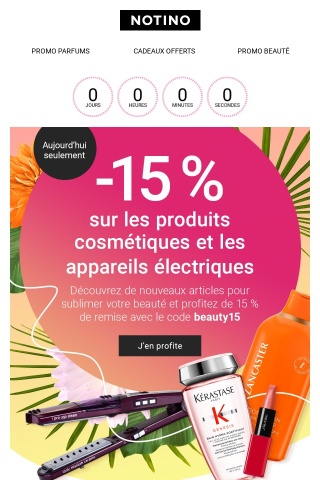 💄Dernière chance de profiter de 15 % de remise sur les produits cosmétiques et les appareils électriques !