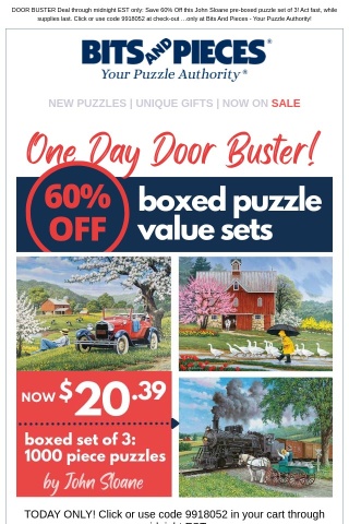 SAVE 60%: John Sloane Puzzle Value Set Door Buster