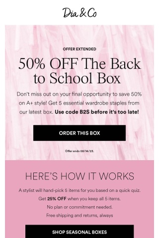 50% OFF Extended | The Back to School Box