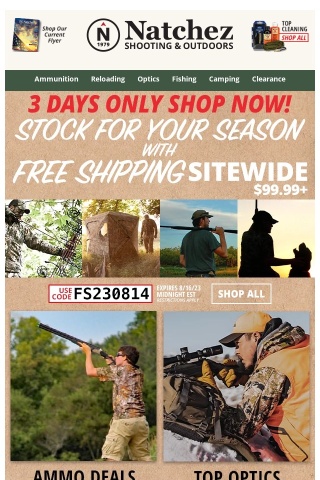 Free Shipping Sitewide on $99.99+ to Stock Up for Your Season