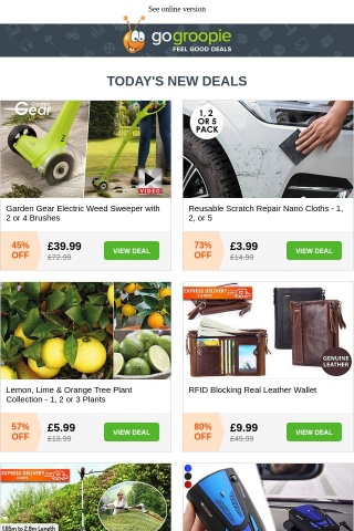 ONLY £39.99! Electric Weed Sweeper, Scratch Repair Cloths, Fruit Trees, Real Leather Wallets, Chromebook Bundle, iPad Air, Blackout Curtains, Garden Games, 500 EuroMillions Lines