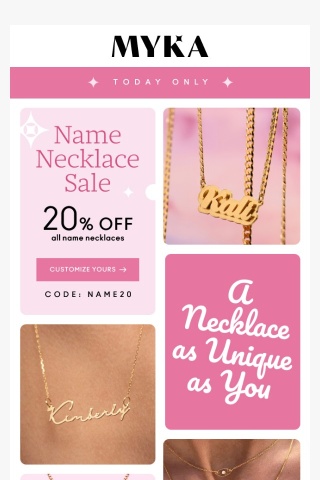 20% Off Name Necklaces TODAY