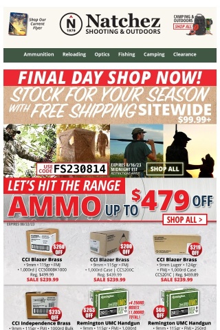Let's Hit the Range! Save up to $479 Off Ammo