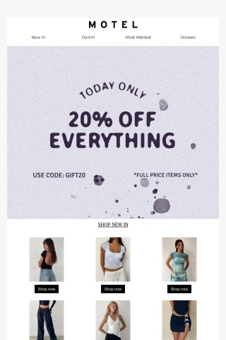 20% off everything∙°☆ Today only