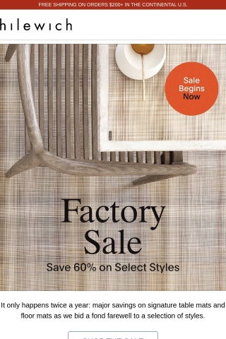 SALE STARTS NOW! Our Semi-Annual Factory Sale Is Here