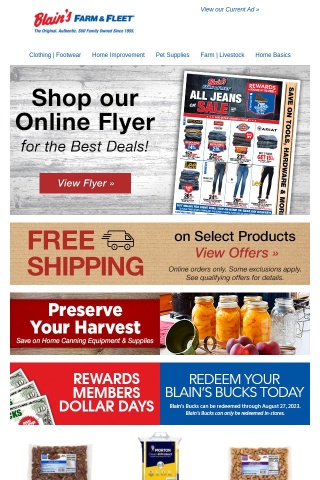 Shop our Online Flyer ★ FREE Shipping Offers ★ Canning Deals + More!