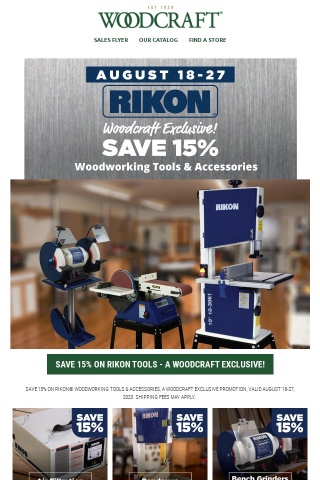 Save 15% on RIKON Tools–A Woodcraft Exclusive!