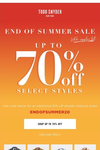 Going, Going. . .Up To 70% Off
