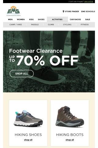 Up to 70% OFF Footwear Clearance