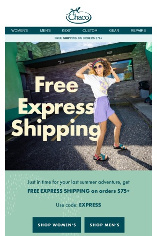 Don't miss! Free Express Shipping is on