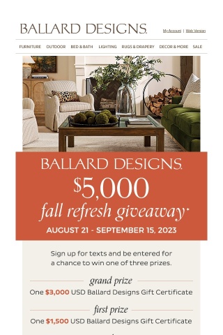 $5,000 Fall Refresh Giveaway