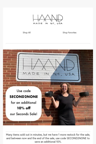 Another 10% off your Seconds!