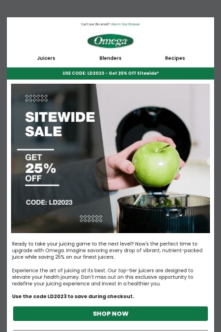 SALE: 25% Off Sitewide on Juicers