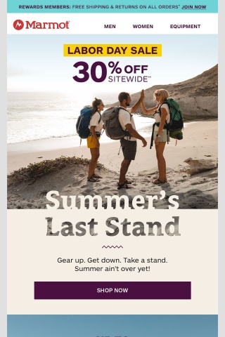 30% Off–Summer’s Last Stand
