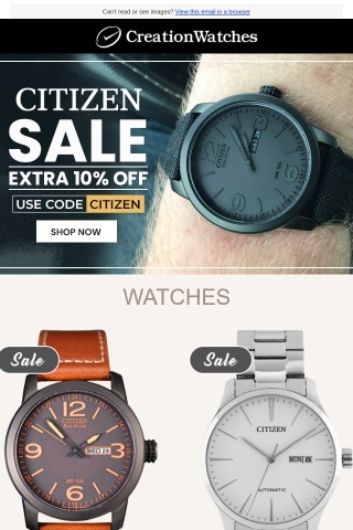 Citizen Watches Sale - Get an Extra 10% Off On All Citizen Watches