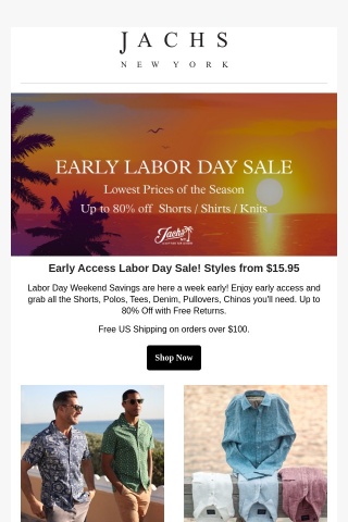 Early Labor Day Sale from $15.95!