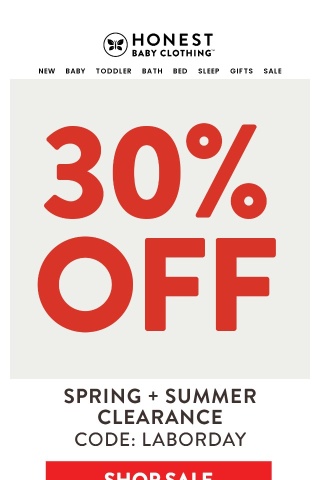 Take 30% OFF This Holiday Weekend!