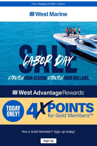 FINAL HOURS: 4X Points for Gold Members!