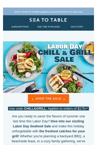 Labor Day Grilling Sale Ends Tonight