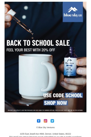 Back to School Sale : 20% Off Your Order
