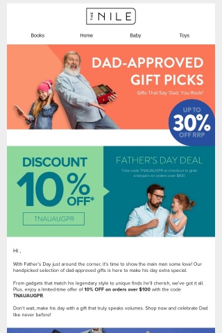 🥳 Dad Approved Gifts + 10% OFF* Code Inside!