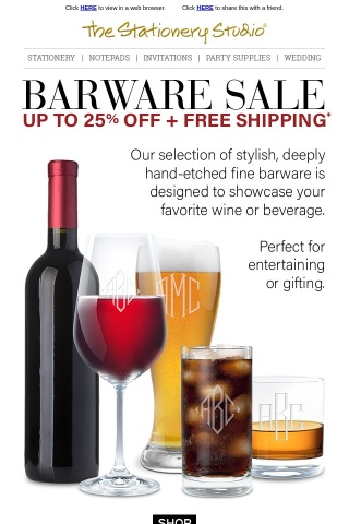 Barware Sale 🍷🍺🍸 Up to 25% Off + Free Shipping