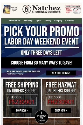🚨 3 DAYS LEFT - Pick Your Promo Labor Day 🚨